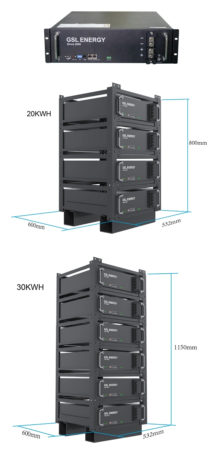 Gsl Energy Pylontech Telecom Base Station Rechargeable Catl Cell Solar LiFePO4 Battery Pack 3u 5kwh 100ah 48V Lithium Ion Battery