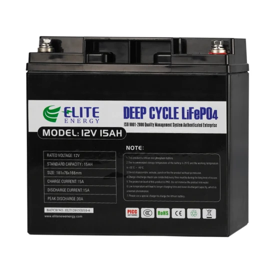 Batteria Elite 12V LiFePO4 per localizzatore GPS Vendita Batteria agli ioni di litio al litio ferro fosfato 15Ah da 6000 cicli per lampione solare UPS e Power Bank
