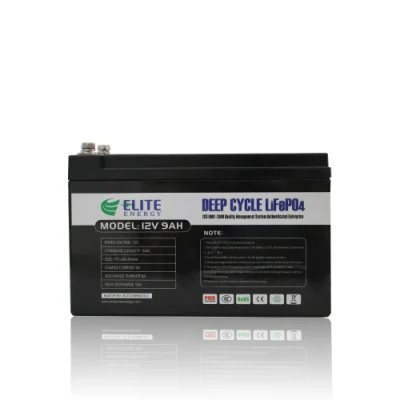 Batteria ricaricabile agli ioni di litio Elite Deep Cycle Bluetooth al litio ferro 12V 9Ah LiFePO4 per dispositivi medici/lampioni solari con CE/MSDS/UL/Un38.3