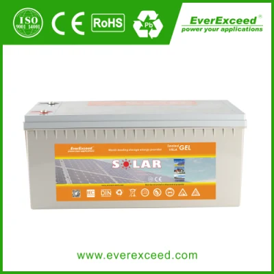 Prezzo di fabbrica Everexceed 12V 200ah Batteria al piombo gel solare a ciclo profondo per solare/telecomunicazioni/comunicazioni/lampione stradale solare